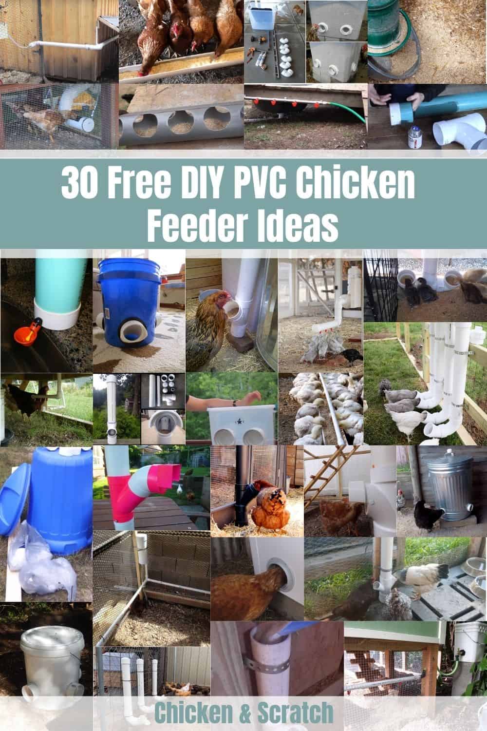 alimentador de pollo de pvc bricolaje