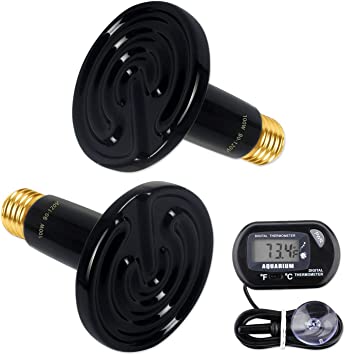 Betazooer 100W 2 Pack Lámpara de calor de cerámica infrarroja