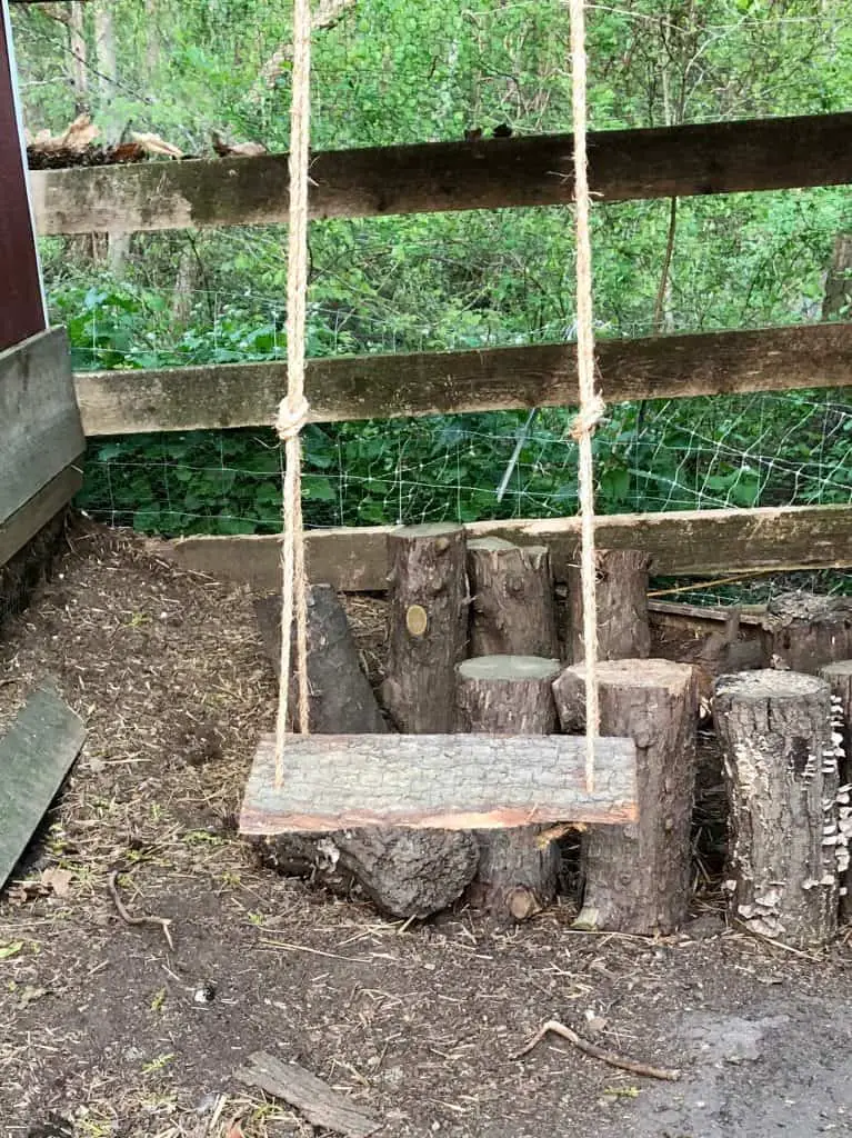 como hacer un columpio de pollo