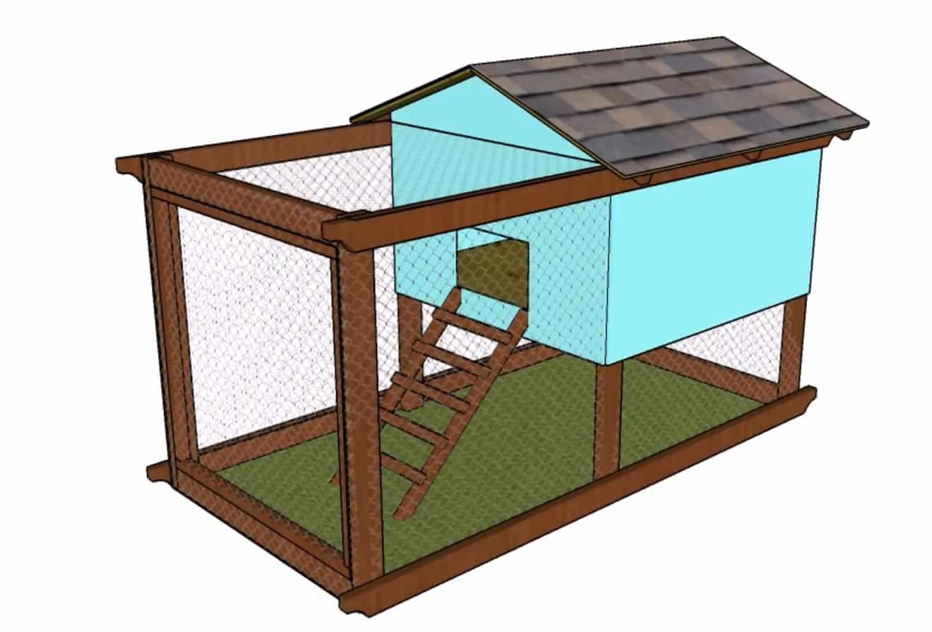 Plan de tractor de pollo de patio trasero 4 x 8