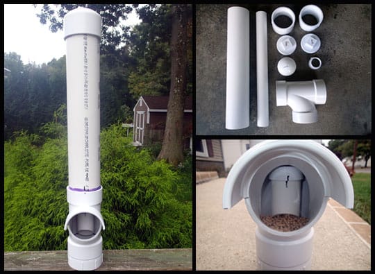 alimentador de pollo diy pvc dine-a-chook